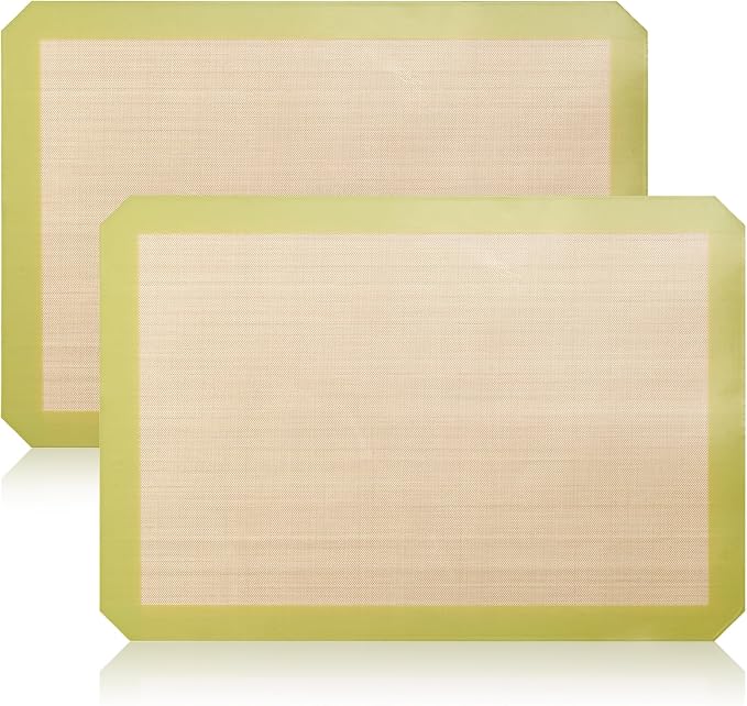 Luckyiren 2-Pack Silicone Baking Mats – Non-Stick Reusable BPA-Free Oven Liners by Luckyiren