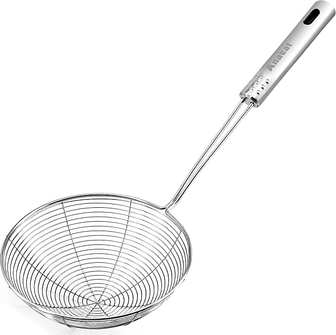 Anaeat 6.1" Stainless Steel Spider Skimmer, Professional Kitchen Pasta Strainer by Anaeat