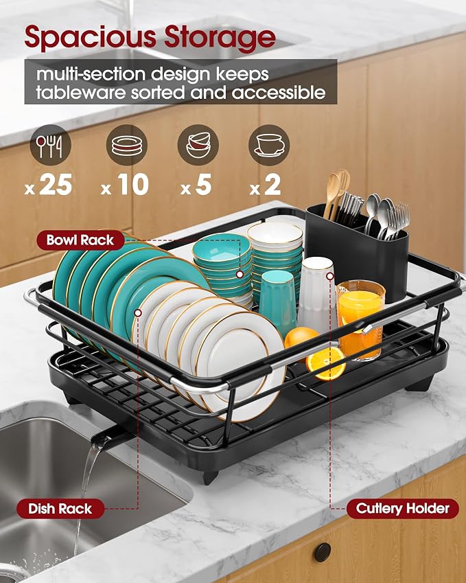 Sakugi Extendable Dish Drying Rack Over Sink - Image 2