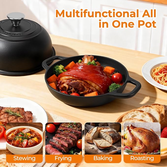5QT Pre-Seasoned Cast Iron Dutch Oven - Image 4