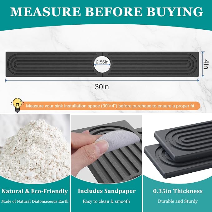 Stone Faucet Mat for Kitchen Sink - Image 3