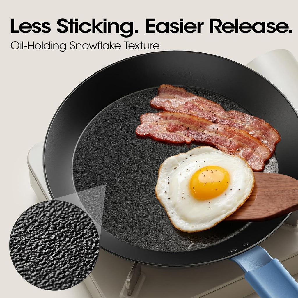 Carbon Steel Pan Set, 8, 10, 12 Inch Nitrided Snowflake Skillets