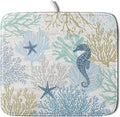 Blue Coral Dish Drying Mat Coastal Starfish Dishes Pad Hanging Drainer Mats by Giwawa