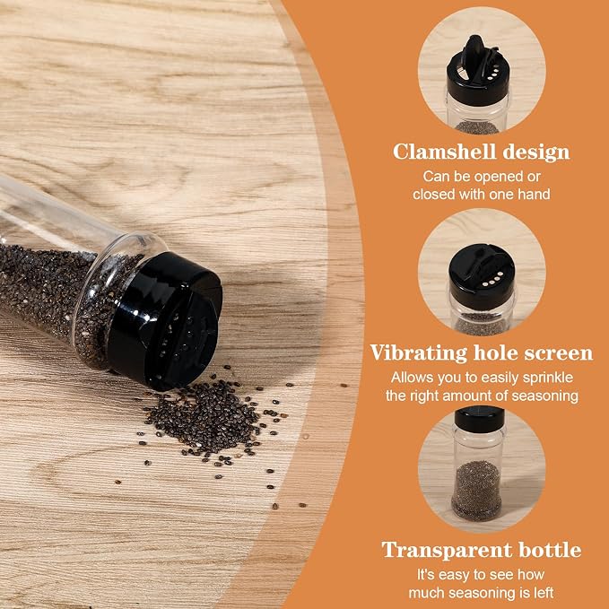 48 Pack Clear Plastic Spice Jars - Image 3