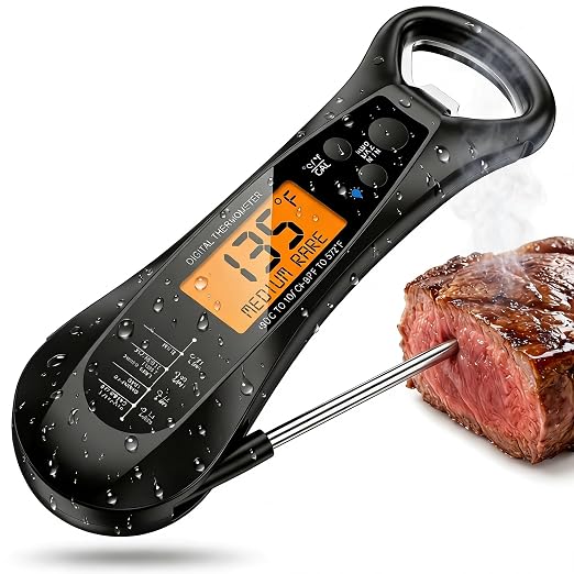 Instant Read Meat Thermometer for Cooking – Waterproof Digital Food Thermometer by MoodLamp
