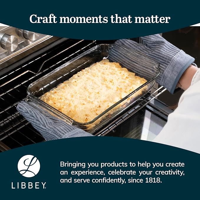 Libbey Baker’s Premium 5 Piece Glass Baking Dish Set, Stackable Casserole Dish - Image 6