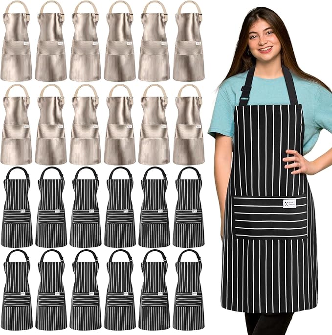 Janmercy 24 Pcs Aprons for Women Men by Janmercy