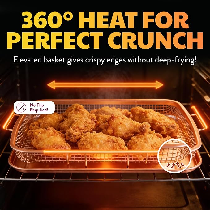 Gotham Steel Baking Sheet with Air Fry Rack, 16.5” x 12.5”, Use as Cooling Wire - Image 3