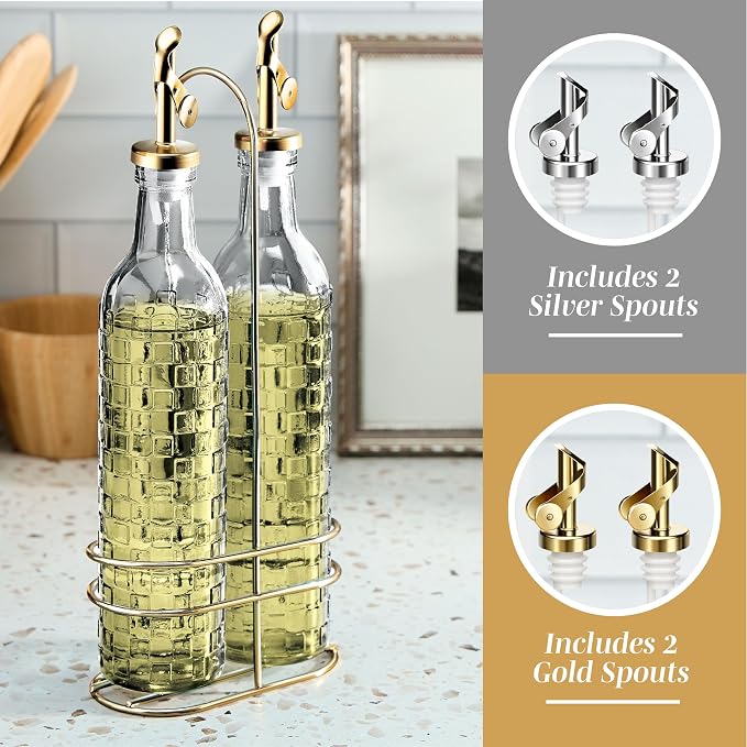 COOK WITH COLOR Glass Olive Oil Bottle Dispenser - Image 4