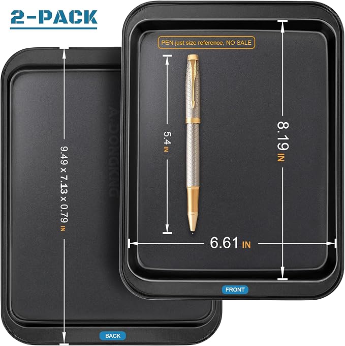 Small Cookie Sheets, Baking Pans, Nonstick Carbon Steel Baking Sheets, 9.5 X - Image 2