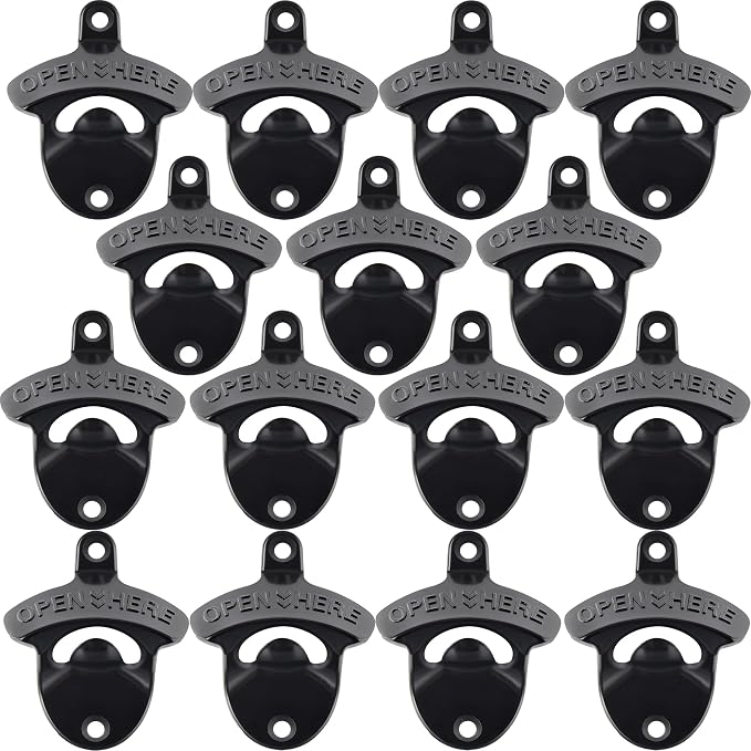 15 Packs Classic Beer Top Opener Wall Mounted Black Screw in Bottle Cap Opener by Wallmountedbottleopener
