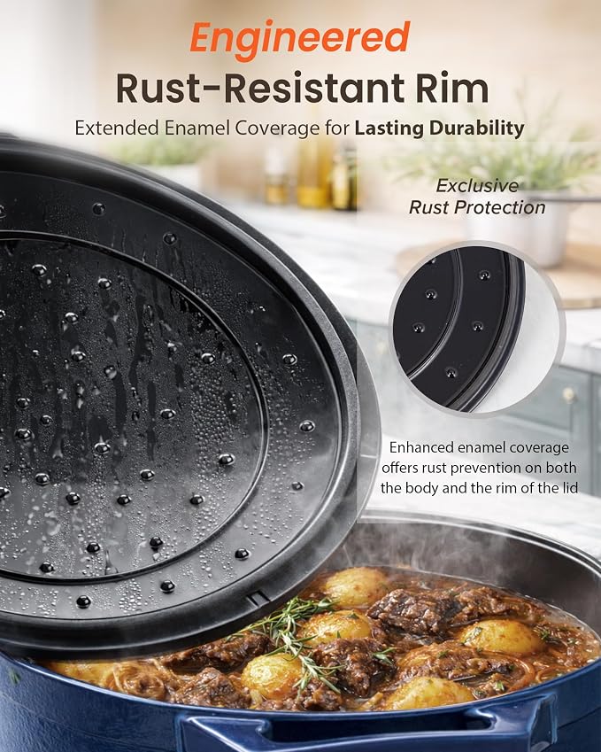 Nuwave 6QT Healthy Enameled Cast Iron Dutch Oven Pot - Image 4