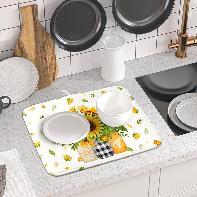 Giwawa Sunflower Vases Dish Drying Mat - Image 6