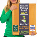 20 Inch Bamboo Wood Cutting Board Featuring Super-Sized Glue-Free Surface™ – by GreenerChef