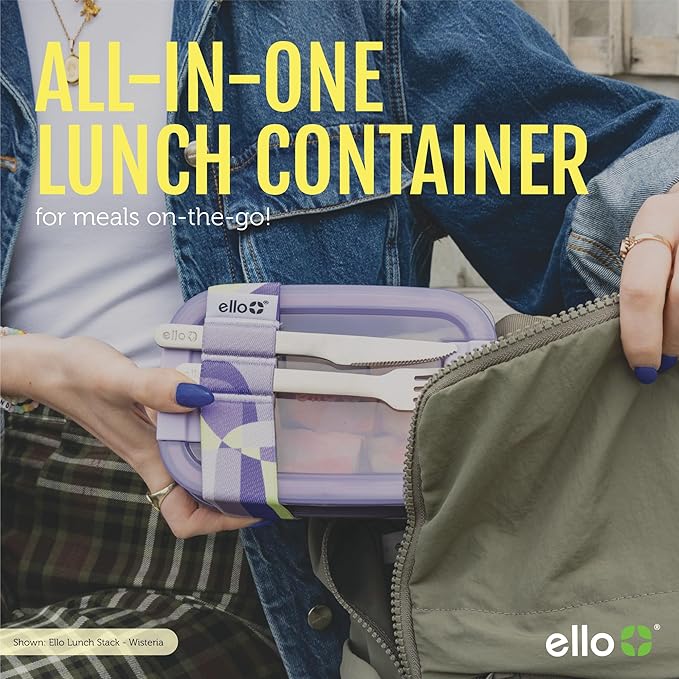 Ello 2-Pack Lunch Stack Plastic Food Storage Container Bento Box - Image 5