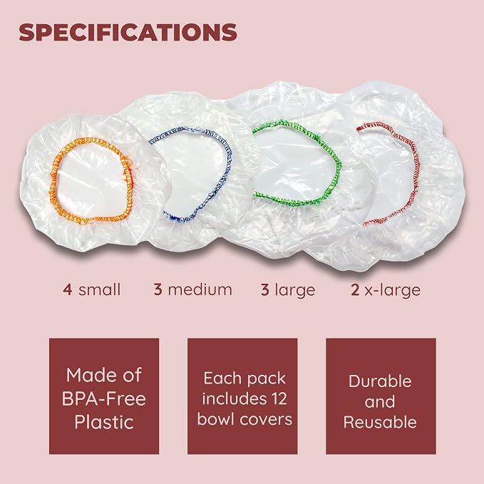 Culinary Elements Reusable Bowl Covers, Fits Small Bowls, 4 Sizes - Image 5