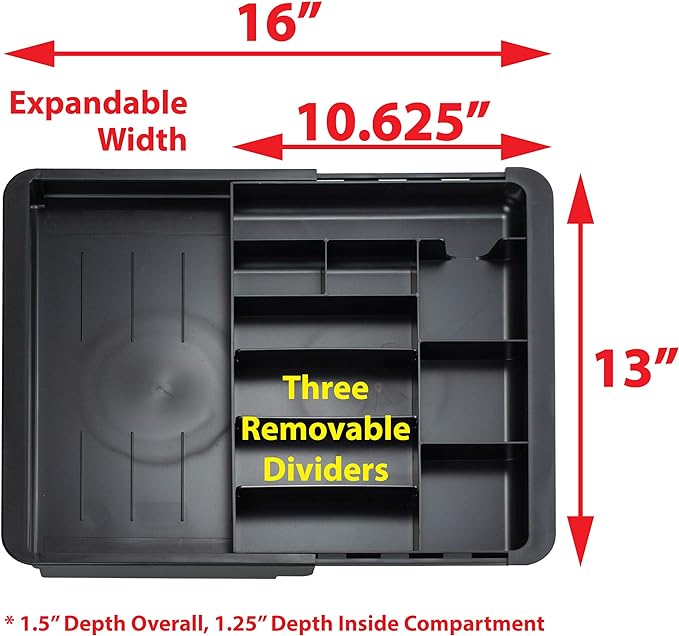 Officemate Expandable Drawer Organizer Tray, Adjustable 10.3"–16" Width - Image 5