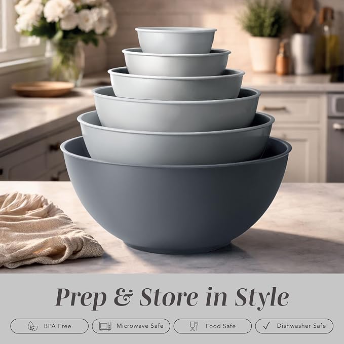 COOK WITH COLOR Mixing Bowls Set with TPR Lids - Image 3