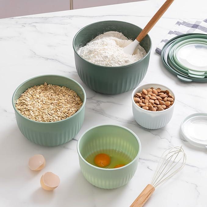 COOK WITH COLOR Prep Bowls with Lids- Wide and Deep Nesting Plastic Small - Image 5