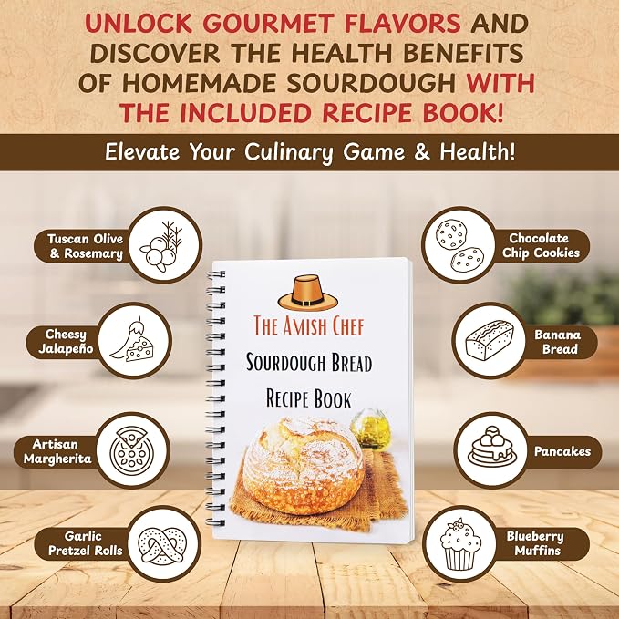 Complete Sourdough Bread Starter Kit, Glass Sourdough Starter Jar Kit & Tons of - Image 4