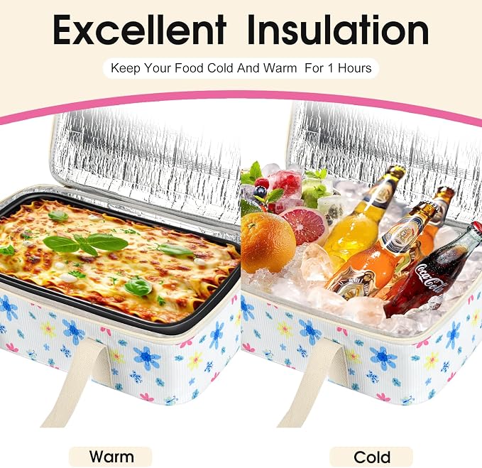 Corduroy Casserole Carrier, Insulated Lasagna Lugger - Image 4