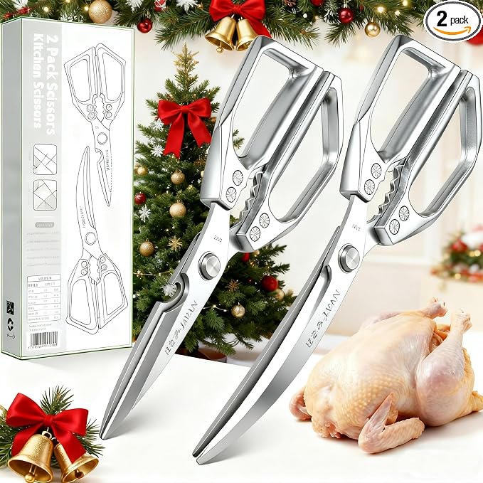 2-Piece Heavy Duty Kitchen Scissors Professional Stainless Steel Meat & Poultry by Yourelexit%C2%AE