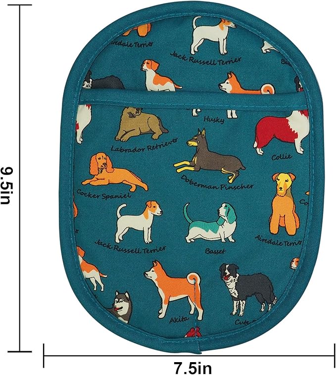 Pot Holders Set of 2 with Transparent Clear Silicone Shell and Nice Dog Flower - Image 2