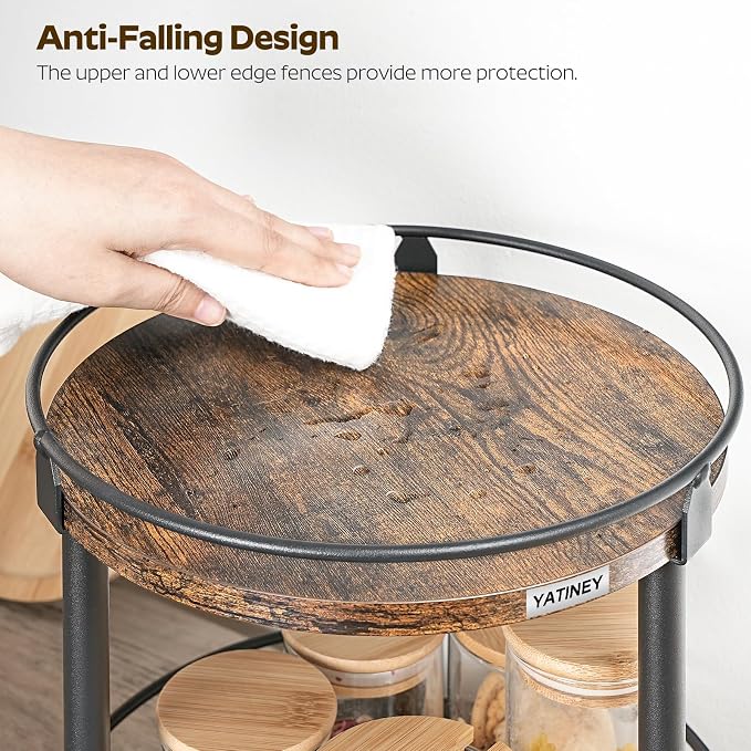 YATINEY Lazy Susan Organizer, Rotating Spice Rack, 2 Tier Spice Turntable - Image 5