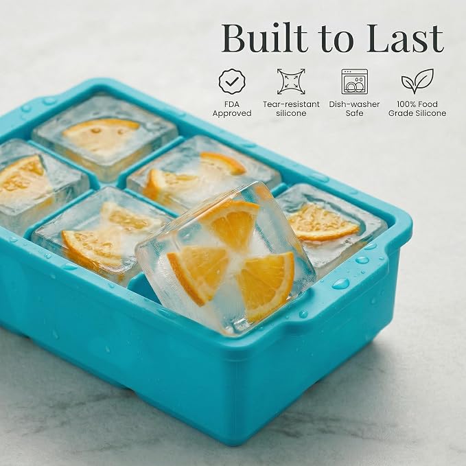 KitchFort Large Silicone Ice Cube Tray, Easy Release 2" Big Ice Cubes - Image 2