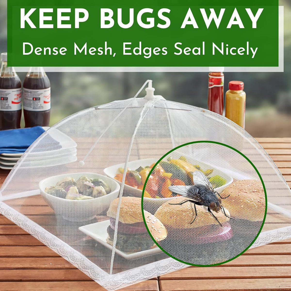 Mesh Food Covers for Outside - 9 Pack Upgraded 1 Extra Large 40x24 in