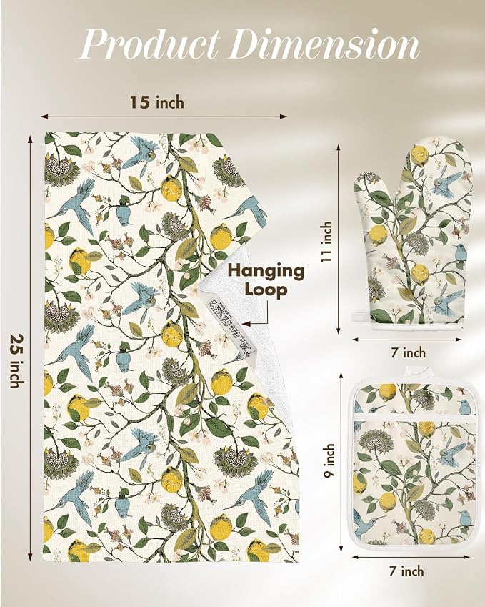 Miss Adola 270 GSM Cotton Kitchen Towels, Oven Mitt and Pot Holder - Image 5