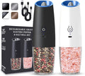UNNEES Rechargeable Electric Salt and Pepper Grinder set of 2, gravity electric by UNNEES