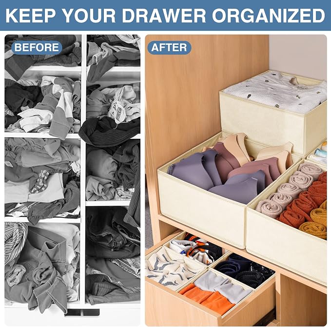 Criusia Drawer Organizer Clothes, 24 Pack Dresser Organizer Bins - Image 3