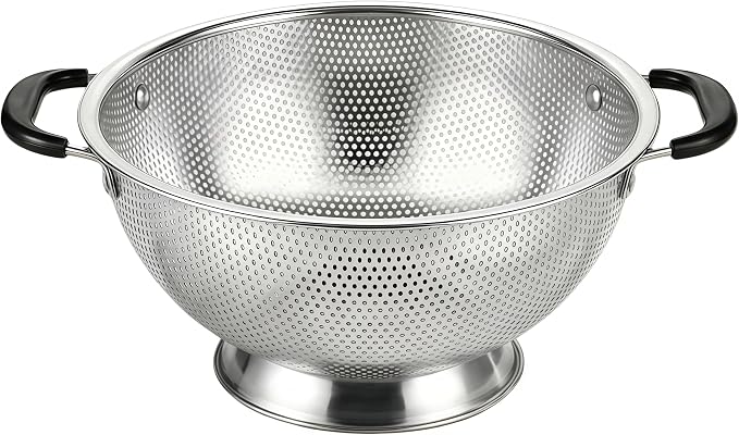 304 Stainless Steel Colander, 3 Quart Micro-Perforated Strainer by JIDSPWLS-USStrore