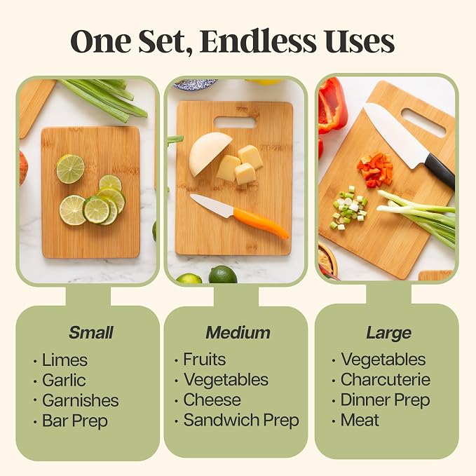 Totally Bamboo 3-Piece Cutting Board Set, Bamboo Wood Cutting Boards - Image 5