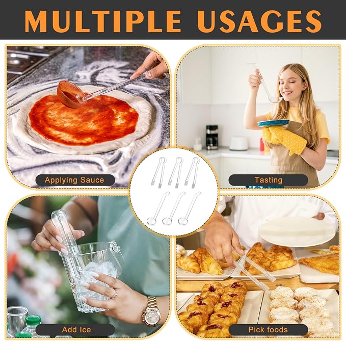 6 Pieces Plastic Serving Utensils Set Including 3 Pcs 1 oz Small Ladle and 3 - Image 5