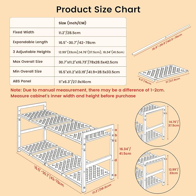 Under Sink Organizer and Storage 16.5"-30.7" Expandable Length, Adjustable - Image 4