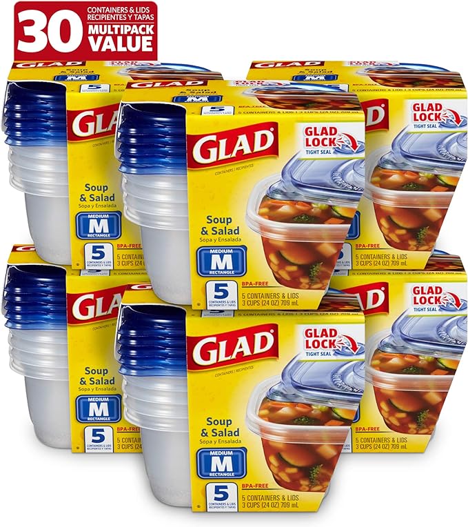 Glad GladWare Medium Rectangle Food Storage Containers by GladTrashFoodStorage