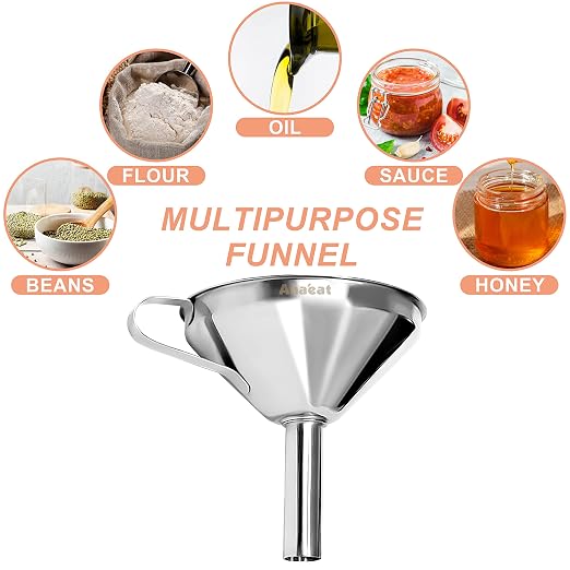 Anaeat Stainless Steel Kitchen Funnel, Oils & 1 Pc Cleaning Brush - Image 7