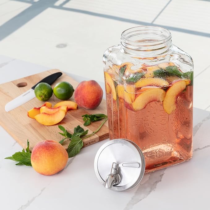 Le'raze 1.5-Gallon Glass Beverage Dispenser - Image 5