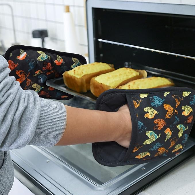 Pot Holders Set of 2 Heat Resistant 480 ℉Non Slip Clear Silicone Printed - Image 5