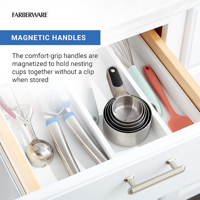 Farberware Professional Set of 5 Stainless Steel Measuring Cups, Precision and - Image 4
