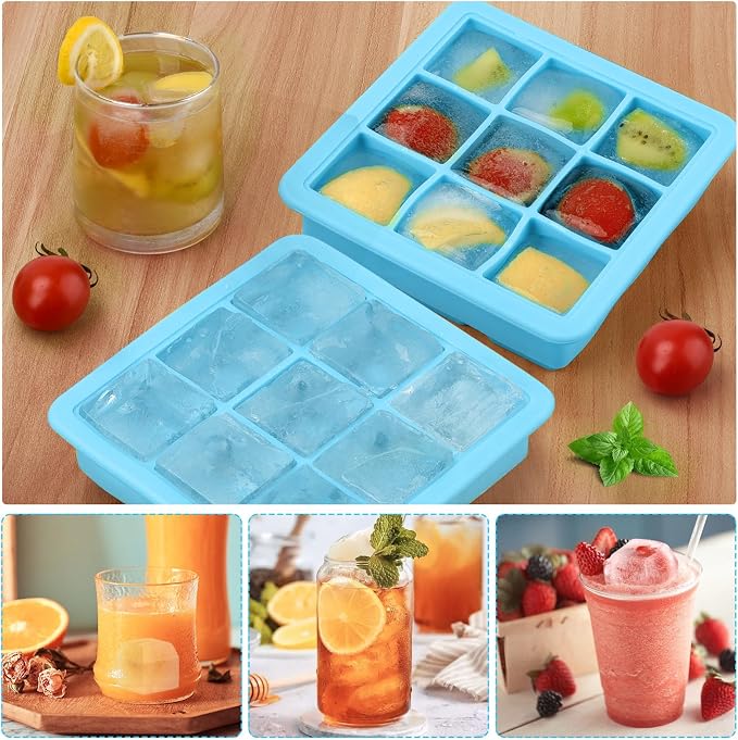 Silicone Ice Cube Trays with Lid, 9x1.3 inch, Small Ice Cube Trays - Image 3