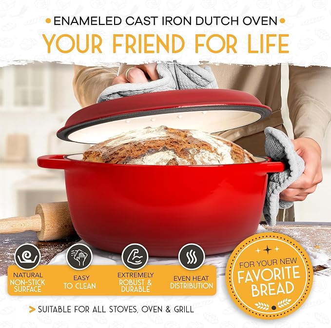 Crovora 6 QT Enameled Cast Iron Dutch Oven - Image 6