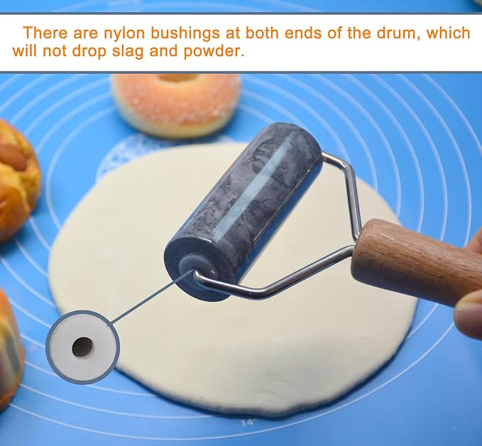 Tianman Rolling Pin Pizza Roller, Marble Roller Non-Stick T-Type, - Image 5