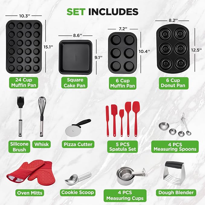 NutriChef 42-Piece Ultimate Nonstick Bakeware Set - Image 3