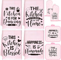 Leinuosen 8 Pcs Kitchen Towels and Oven Mitts Sets Pot Holders Dishcloths Set by Leinuosen