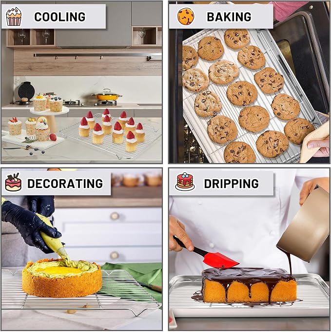 TeamFar Baking Sheet with Rack, 17.6 x 13 x 1 inch Stainless Steel Baking Pan - Image 6