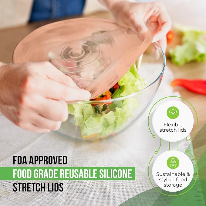 Reusable Silicone Stretch Lids for Food Storage in Fridge - Image 4