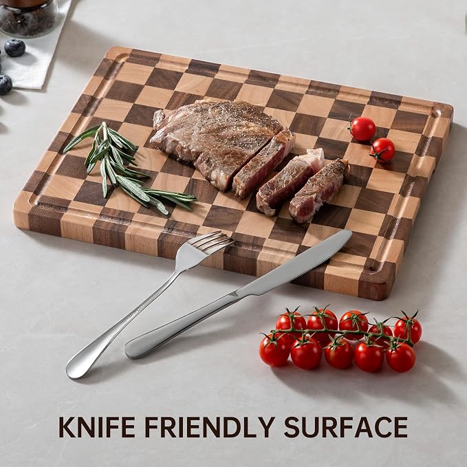 Checkerboard Cutting Boards for Kitchen, Acacia Wooden Cutting Board, End Grain - Image 6